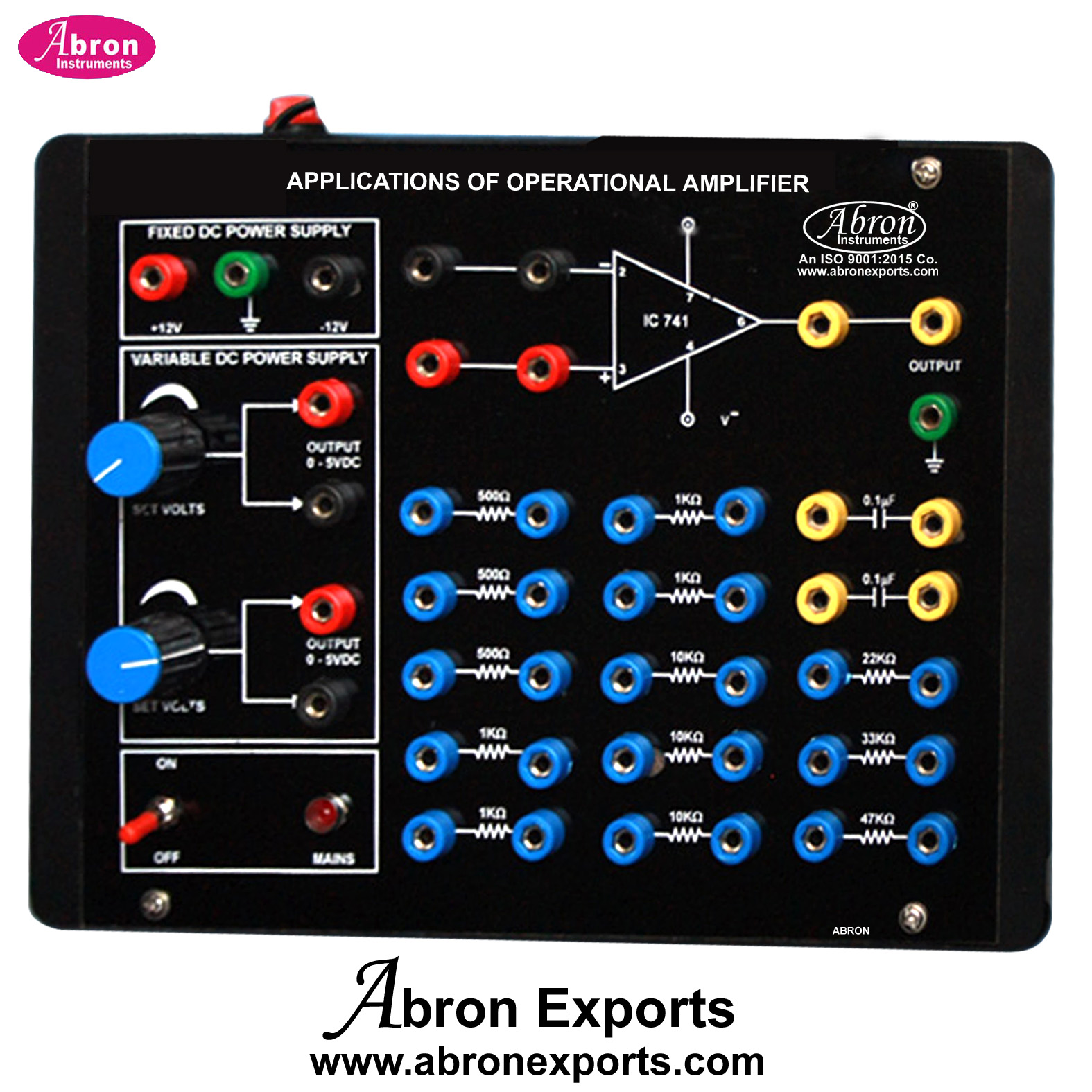 Study Operational Amplifier IC741 Resistance Capacitor Output on CRO Training Board Supply Abron AE-1234R 